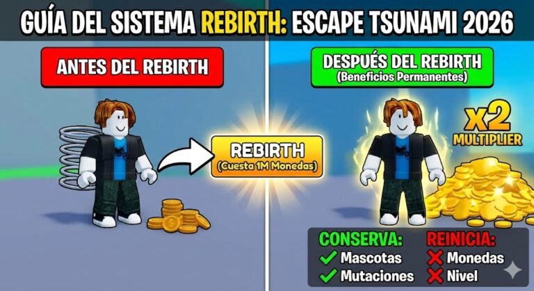 GUÍA DEL SISTEMA REBIRTH EN ESCAPE TSUNAMI