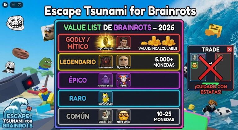 VALUE LIST DE BRAINROTS 2026